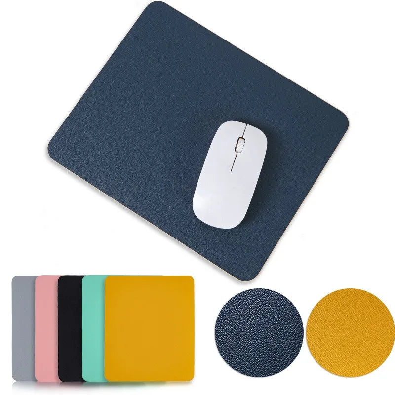 Small PU Leather Radiation Protection Mouse Pad for Gaming Anti-Slip Desktop Mat Easy to Clean Waterproof for PC Laptop in Stock