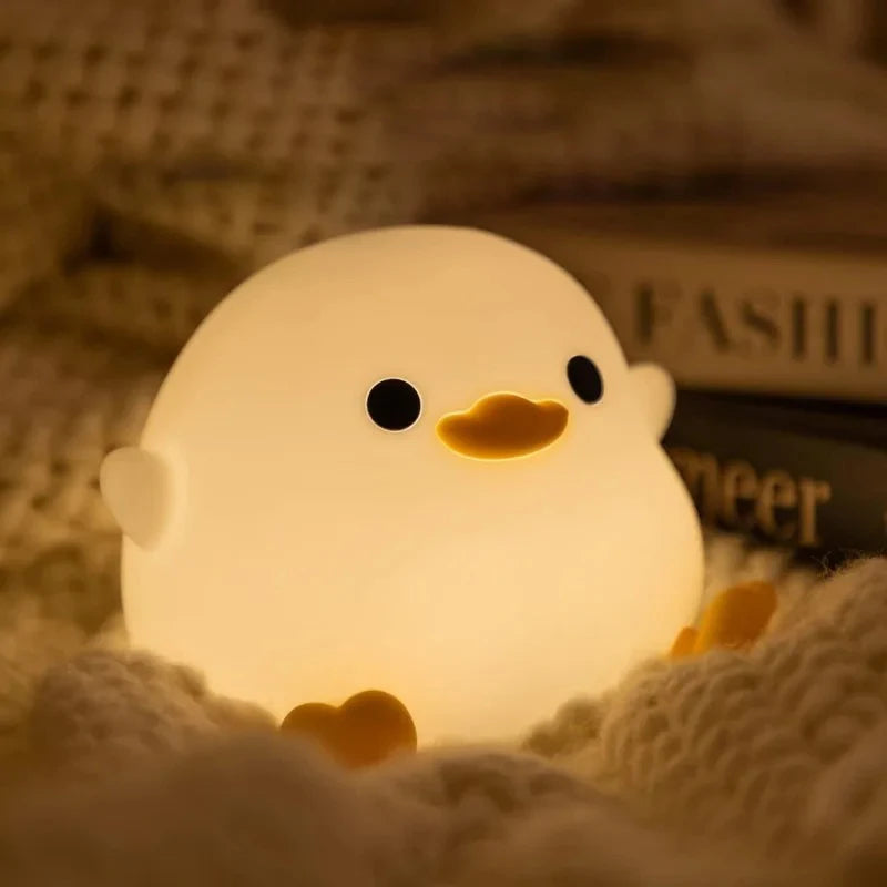 DoDo Duck Cute Silicone Night Light – Dimmable Rechargeable LED Bedside Lamp for Baby Room & Home Decor