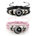 Couple Sun & Moon Adjustable Leather Bracelets – Braided Charm Wristbands for Men & Women