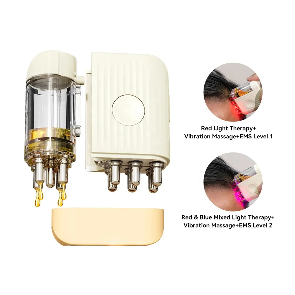 Electric Scalp Massager with Essential Oil Dispenser – Red Light Hair Care Comb