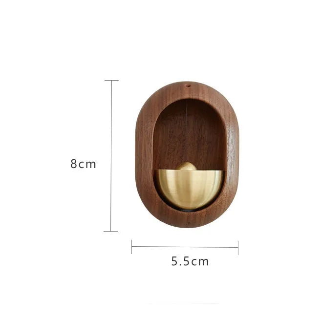 Vintage Wooden Wind Chime Fridge Magnet – Brass Door Bell Home Decoration