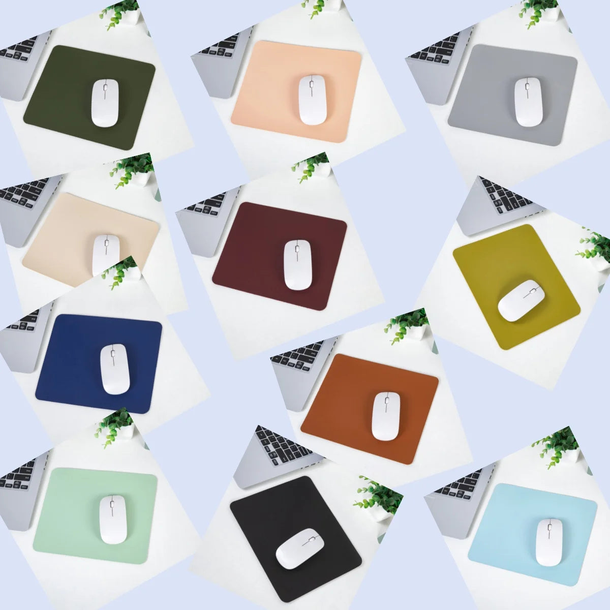 Small PU Leather Radiation Protection Mouse Pad for Gaming Anti-Slip Desktop Mat Easy to Clean Waterproof for PC Laptop in Stock