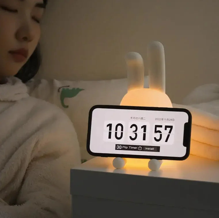 Cute Rabbit Night Light – Touch Sensor Rechargeable Bunny Lamp for Kids