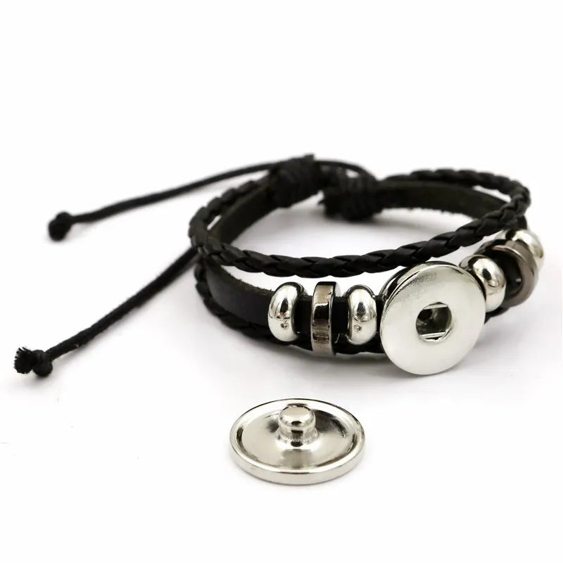 Couple Sun & Moon Adjustable Leather Bracelets – Braided Charm Wristbands for Men & Women