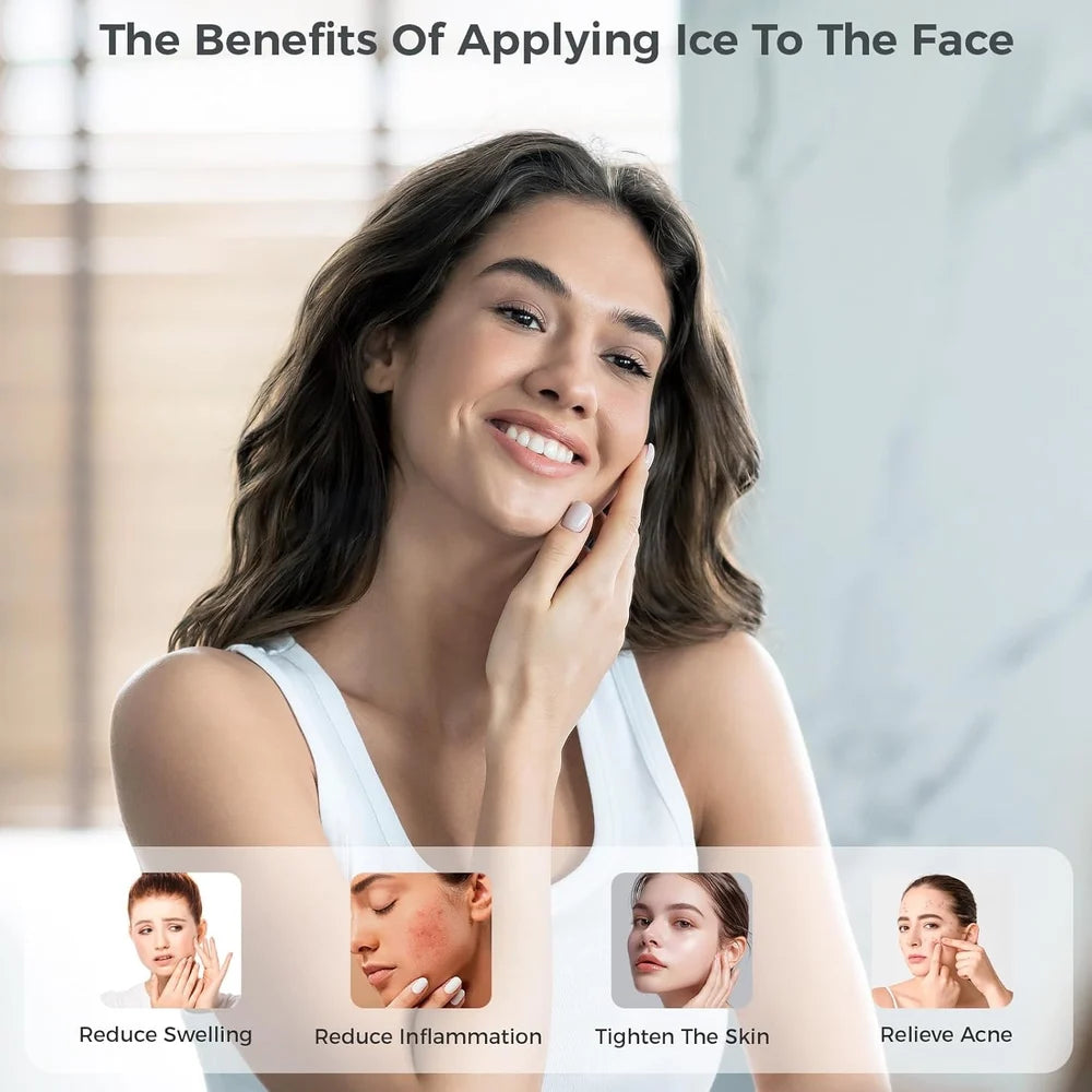 Silicone Collapsible Face Ice Bowl with Built-In Ice Tray for Spa-Like Facial Treatment at Home